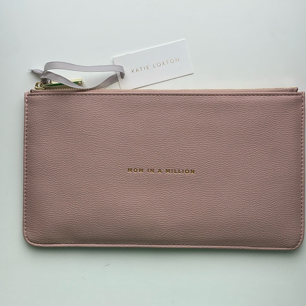 Katie Loxton “Mom in a Million” zipper pouch in pink